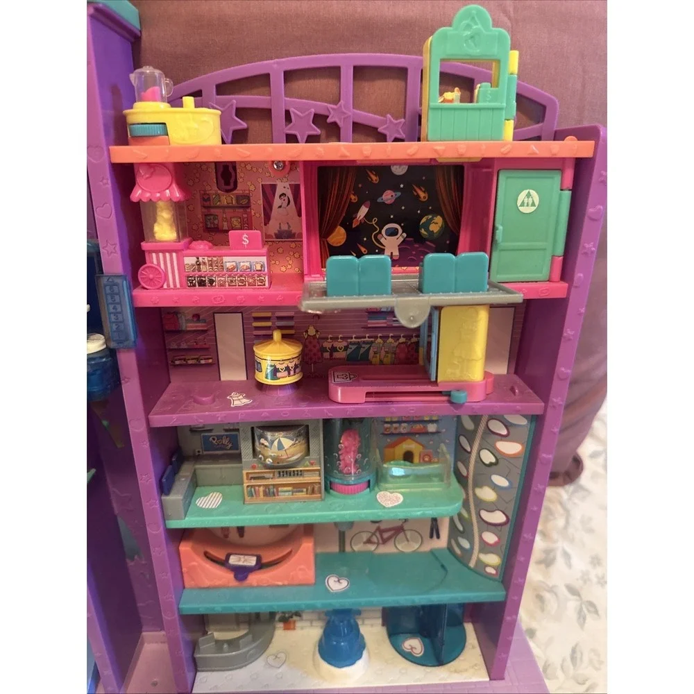 Polly Pocket Mega Mall Playset Elevator Works. No Accessories Or Dolls